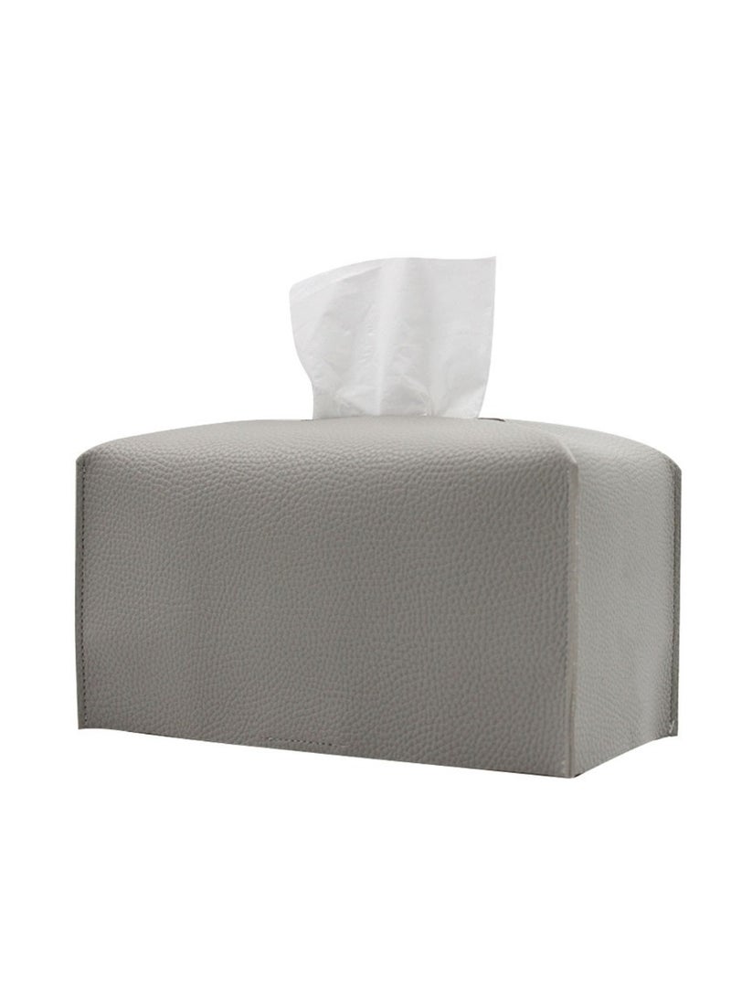 OASIS-TH Leather Tissue Box Cover  Home Decorations for Living Room, Bedroom and Office Car Tissue Holder Tissue Holder  Tissue Box Holder for Car Tissue Box Cover for Car Light Grey - Image 1
