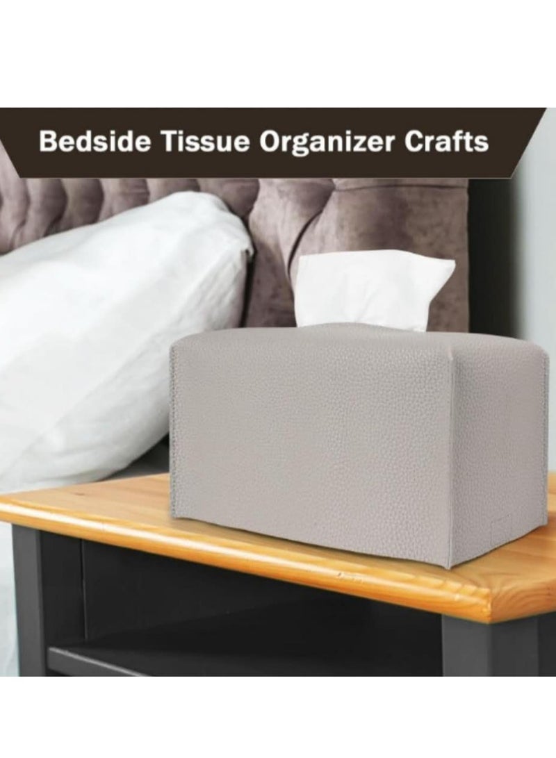 OASIS-TH Leather Tissue Box Cover  Home Decorations for Living Room, Bedroom and Office Car Tissue Holder Tissue Holder  Tissue Box Holder for Car Tissue Box Cover for Car Light Grey - Image 2