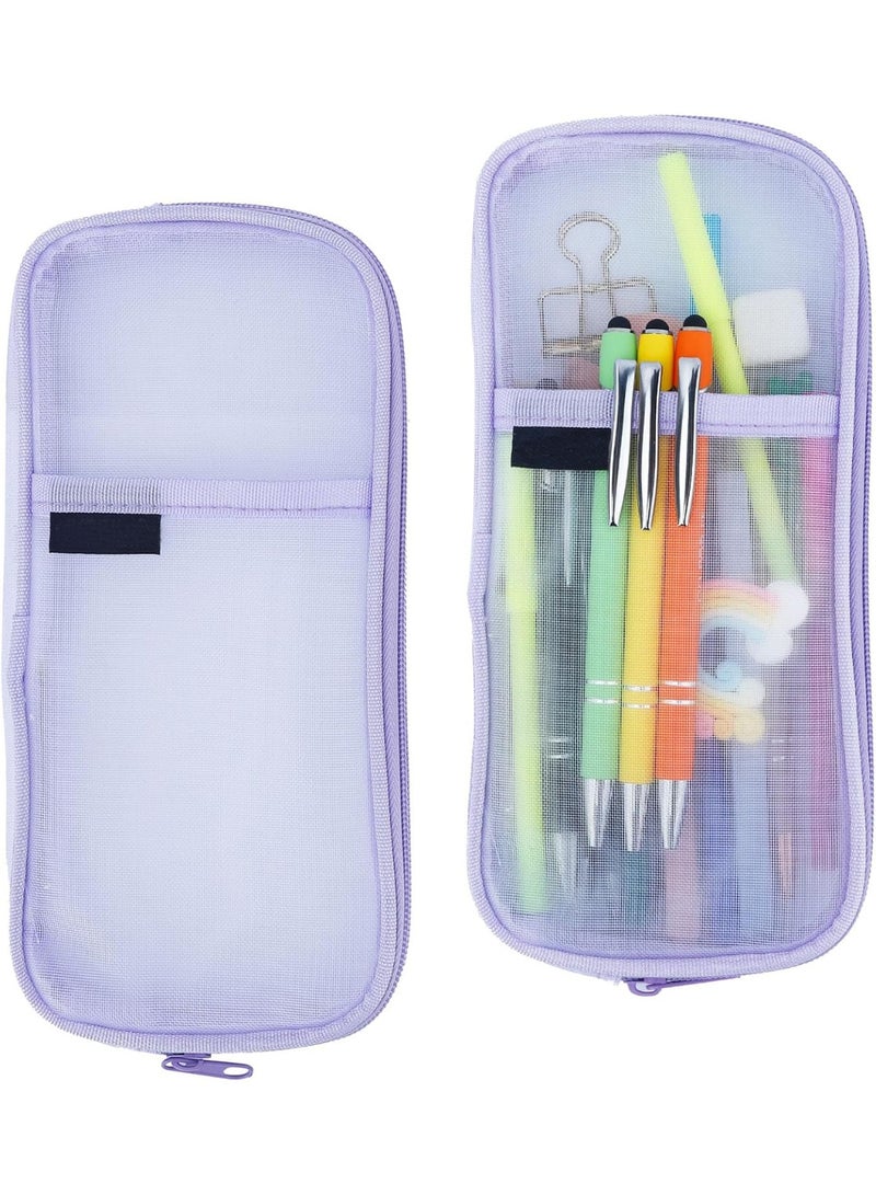 Relex Clear Pencil Bag, Large Mesh Transparent Pencil Case Exam Pencil Case, Aesthetic Pen Bag Pen Pouch Stationery Storage Bag Makeup Toiletries Bag for Exam School Students Office Art Women Girls Boys  - Image 1