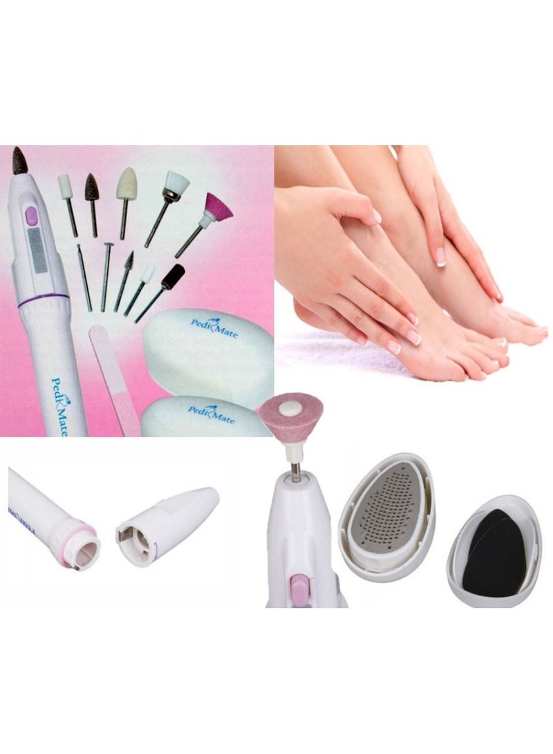 18pcs/set Handheld Pedi Mate Nail Tool Finger Foot Nail Electric Manicure Sander Pedicure Foot Care Tool Gently Removes