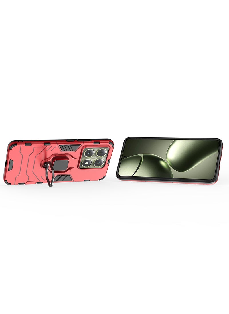 Case for Xiaomi 14T 5G with Kickstand, PC+TPU Dual-Layer,Red