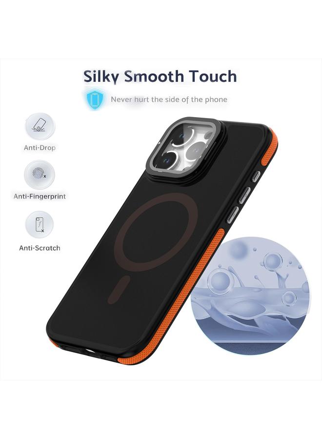 S-TOP Case For iPhone 11 Magsafe Dual-Color Skin Feel Lens Film Phone Case with Lens Fold Holder - Image 2
