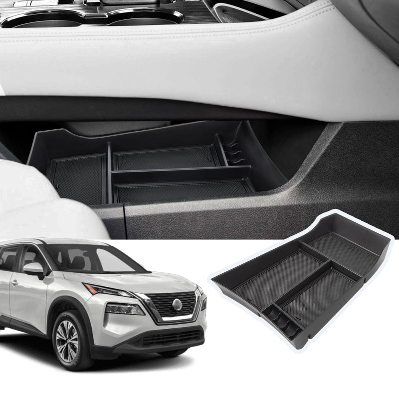 Neepiar Center Console Organizer Compatible with Nissan Rogue 20212025 2026 Armrest Storage Box Insert Tray Interior Secondary Accessories Lower Center Console Tray