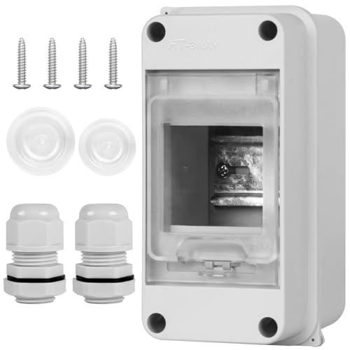 XINYIELE Waterproof Distribution Protection Box, ABS Plastic Breaker Electrical Box and Transparent Cover IP65, for Indoor Outdoor Wall Circuit Breaker (HT-3WAY) - Image 1
