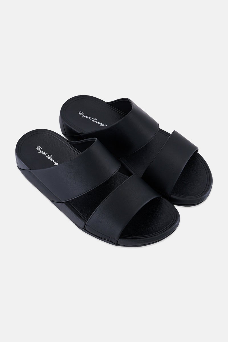 English Laundry Men 2 Strap Slip On Arabic Sandals, Black - Image 3
