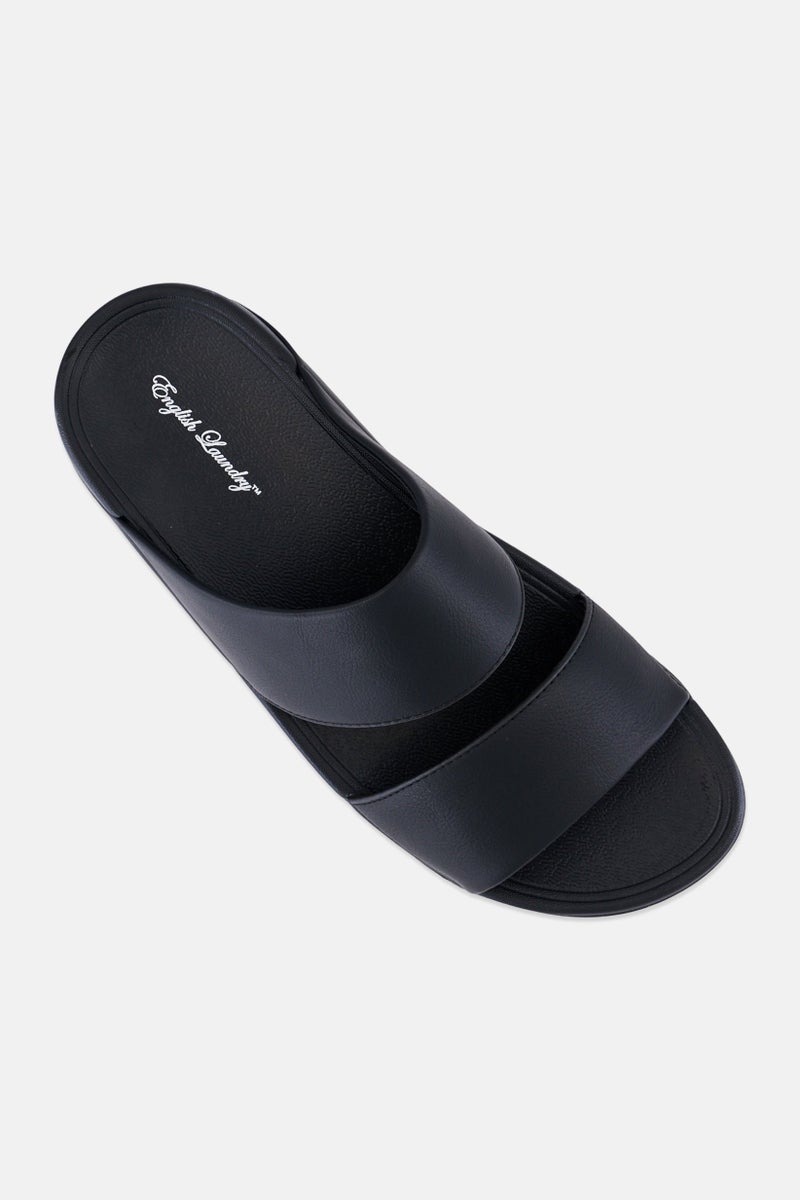 English Laundry Men 2 Strap Slip On Arabic Sandals, Black - Image 4