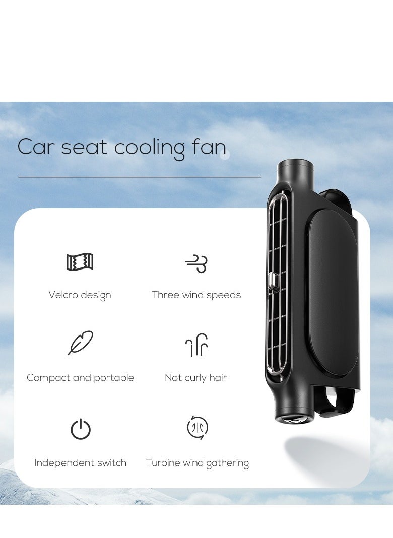 Generic Car Seat Cooling Fan, Portable USB Vehicle Fan , 3 Speed Strong Wind, Low Noise Car Front Seat Backseat Fans Recirculating Air Conditioning Fan for All Cars RV  - Image 2