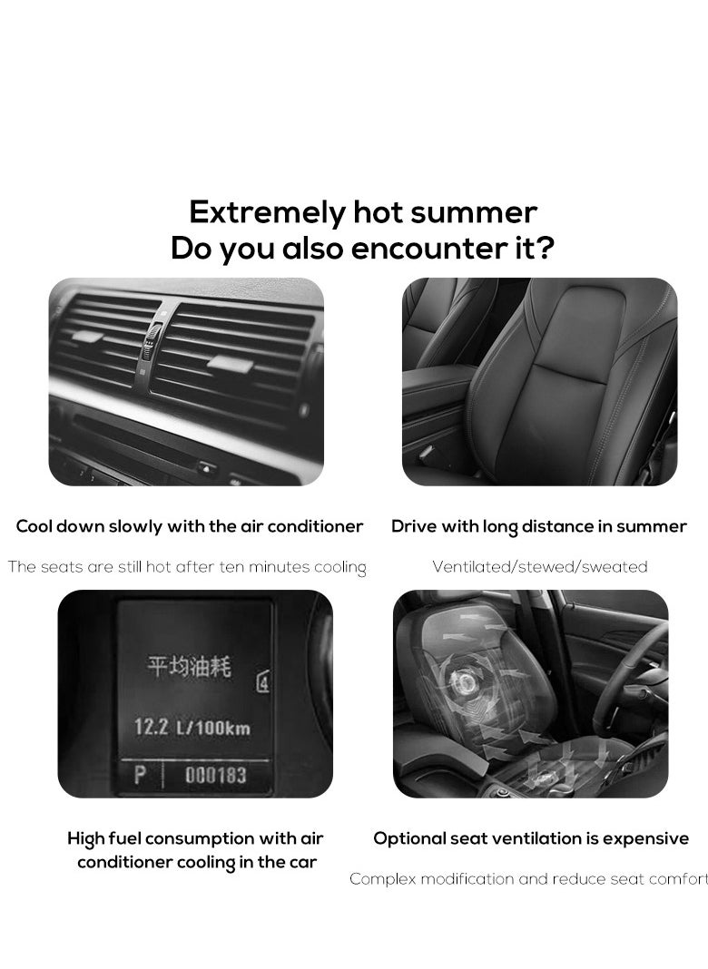 Generic Car Seat Cooling Fan, Portable USB Vehicle Fan , 3 Speed Strong Wind, Low Noise Car Front Seat Backseat Fans Recirculating Air Conditioning Fan for All Cars RV  - Image 4