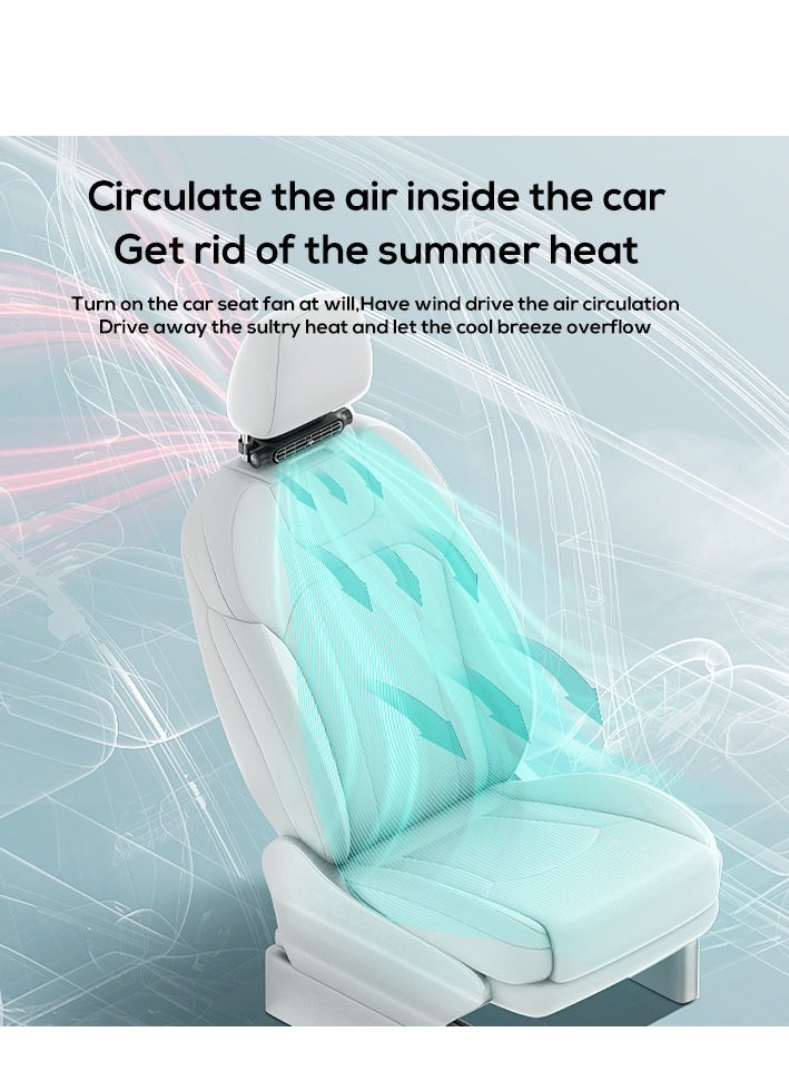 Generic Car Seat Cooling Fan, Portable USB Vehicle Fan , 3 Speed Strong Wind, Low Noise Car Front Seat Backseat Fans Recirculating Air Conditioning Fan for All Cars RV  - Image 5