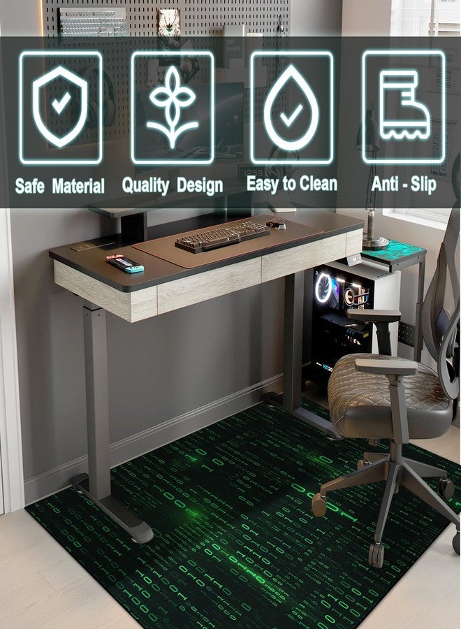 GUG Washable Game Area Rug, Binary Code Design Gaming Programmer Teen Carpet Rug Doormat, Non-Slip Low-Pile Floor Carpet for Computer Bedroom Indoor Front Entrance Living Room Office (63" x 47") - Image 3