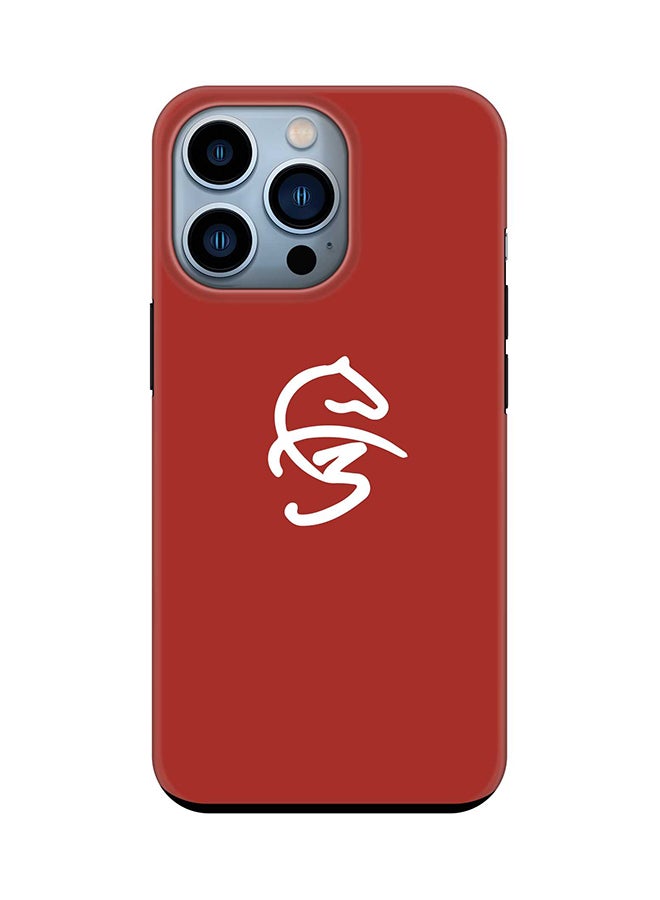 Stylizedd حافظة توف برو لهاتف آيفون 15 برو بطبقتين هجين PC TPU غلاف مخصص للهاتف بتشطيب غير لامع - أيقونة فاز3 حمراء - Image 1