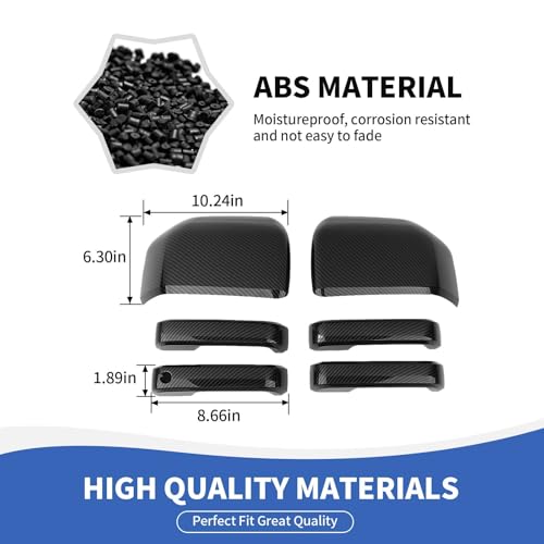 RAZPOY Carbon Fiber Rearview Mirror Cover Door Handle Covers Kit Compatible with Ford F150 Accessories 20152020 - Image 3