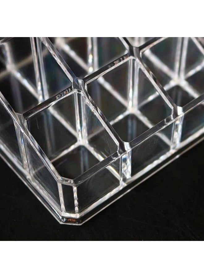 Graidient span Plastic 24 Compartment Cosmetic Organizer - Makeup Lipstick Storage Display Case, Transparent (23 x 9 cm) - Image 3