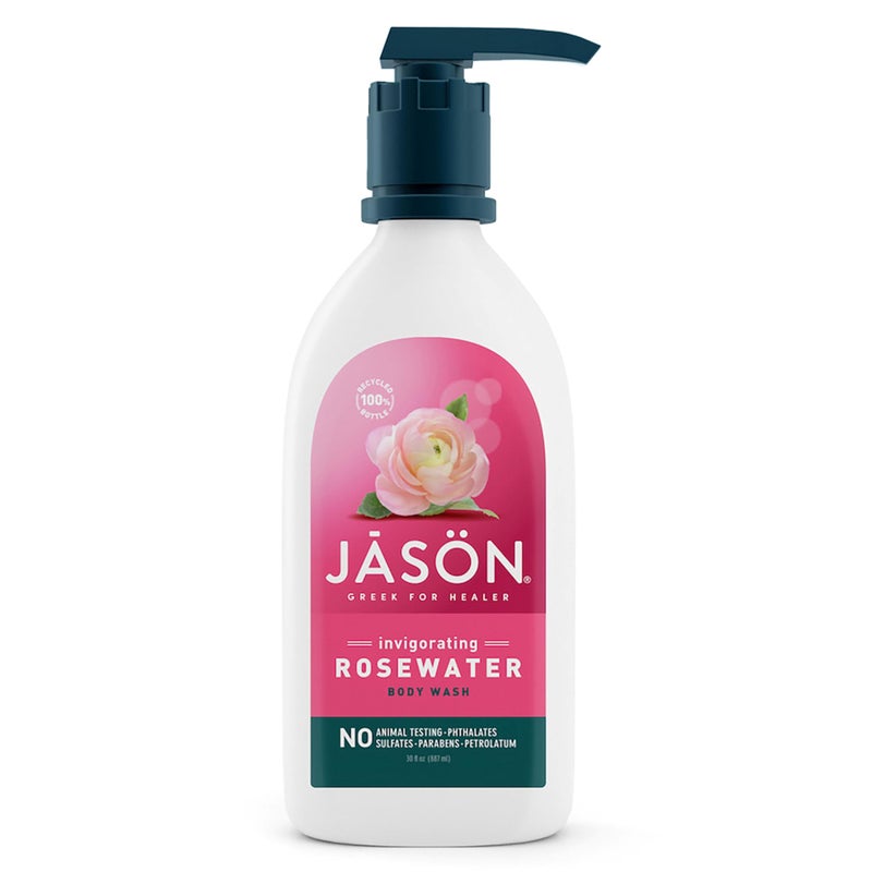 JASON Rosewater Invigorating Body Wash Women/Men, For a Gentle & Clean Feel, 30 Fluid Ounces - Image 1