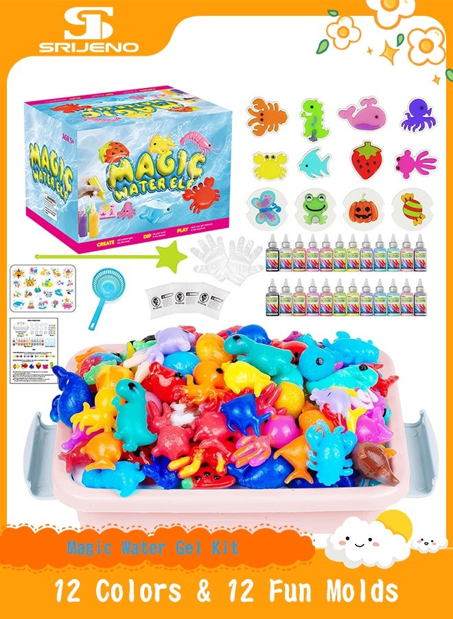 SRIJENO Magic Water Toy Elf Kit, Water Fairy Water Gel Kit with 12 Magic Gels, 12 Shape Molds, Fun Summer Toys Gifts Kids Birthday Party Favors, DIY STEM Aqua Kits Boys Girls Toys for Age 5+ - Image 1