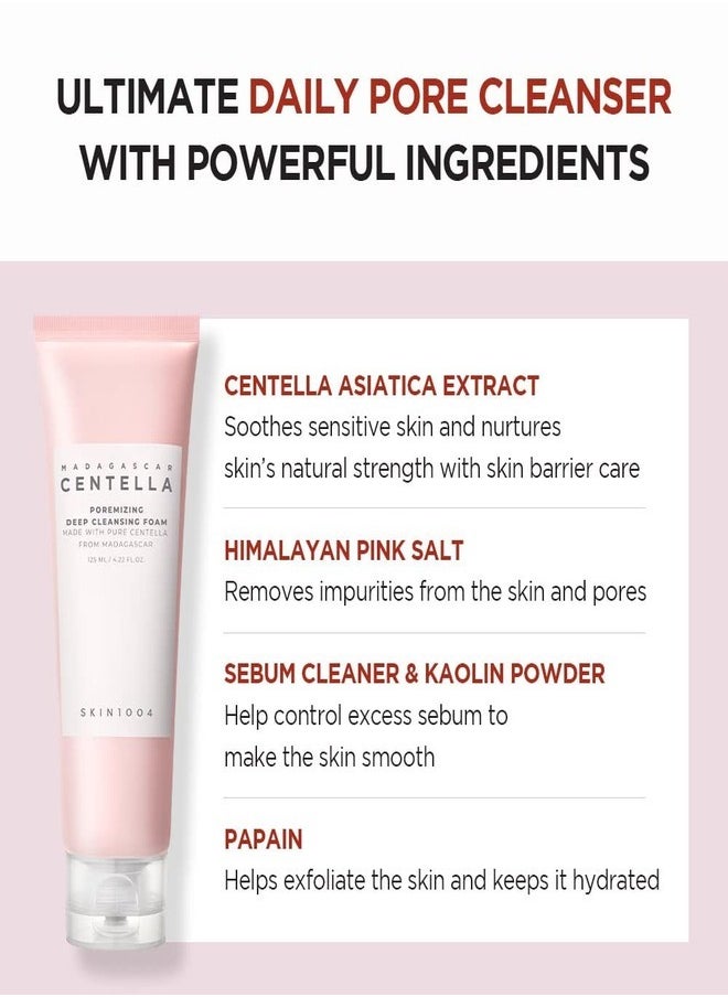 SKIN1004 Madagascar Centella Deep Cleansing Foam - Pore Care & Debris Removal, 125ml