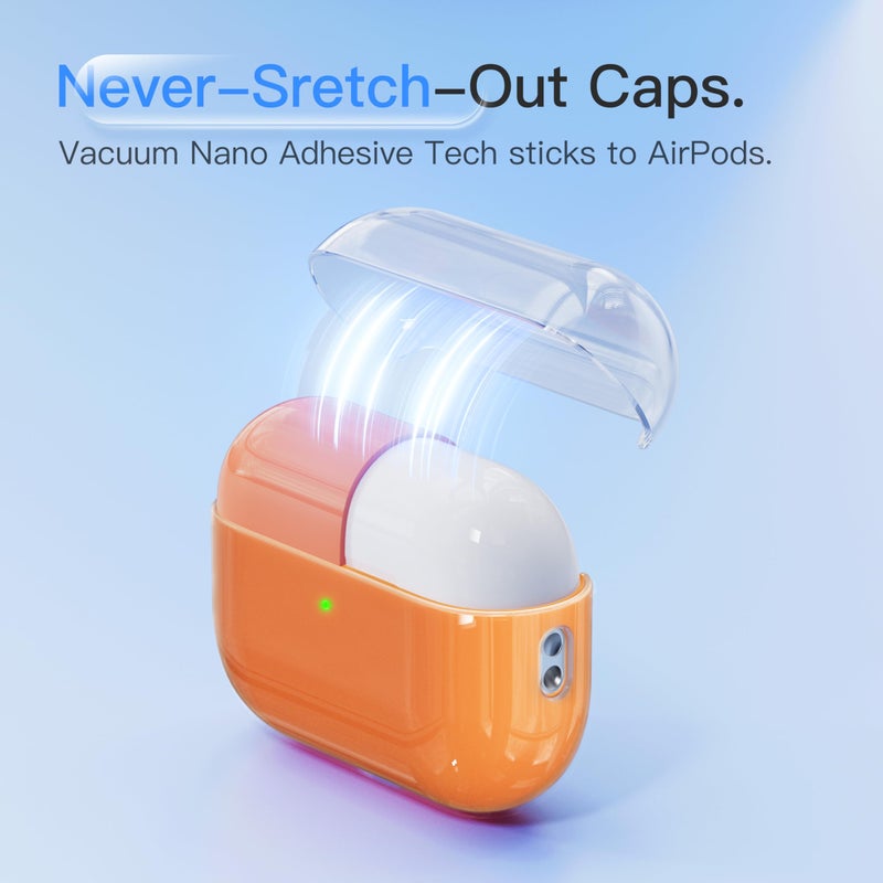 DamonLight Case for AirPods Pro 3 Never-Sretch-Out DamonLight Shock-Proof Protective Semi Hard Silicone Case Compatible with Apple Airpods Pro 3rd Generation (Orange) - Image 3