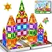 Landtaix Mini Magnetic Tiles Travel Magnetic Tiles with Iron Box42PCS Magnet Building Block Set Travel Toys for Kids Ages 3Educational Portable Magnet Toys Gifts for Toddlers Boys Girls Christmas Birthday - Image 3