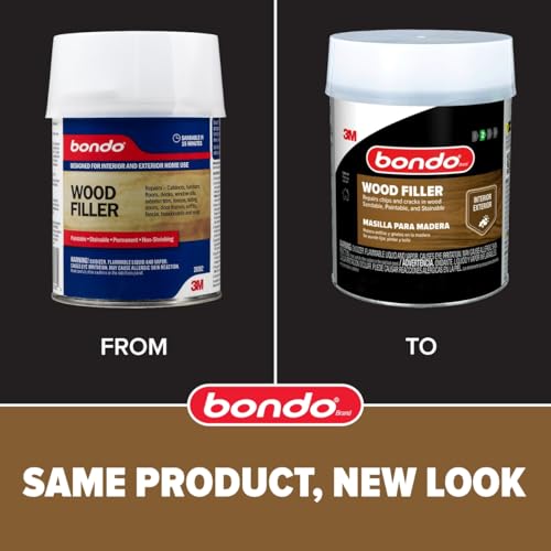 Bondo 3M Bondo Wood Filler 30 oz (850.49 g) with Bondo Cream Hardner 0.5 oz (14g), Repairs Chips and Cracks in Wood, Sandable, Paintable, and Stainable (WF-QT-ES) - Image 2
