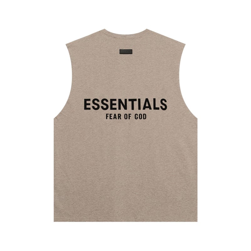 Fog Essentials Collection Silicone Flocked Letters High Street Summer Casual Vest Undershirt For Men And Women - Image 1