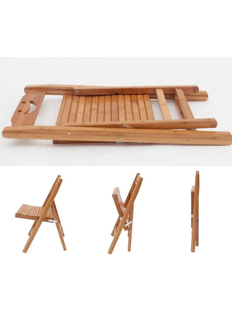LINGWEI Folding Chair Patio Bamboo Foldable Chair For Home Indoor Outdoor Garden Balcony Lawn Poolside Terrace - Image 4