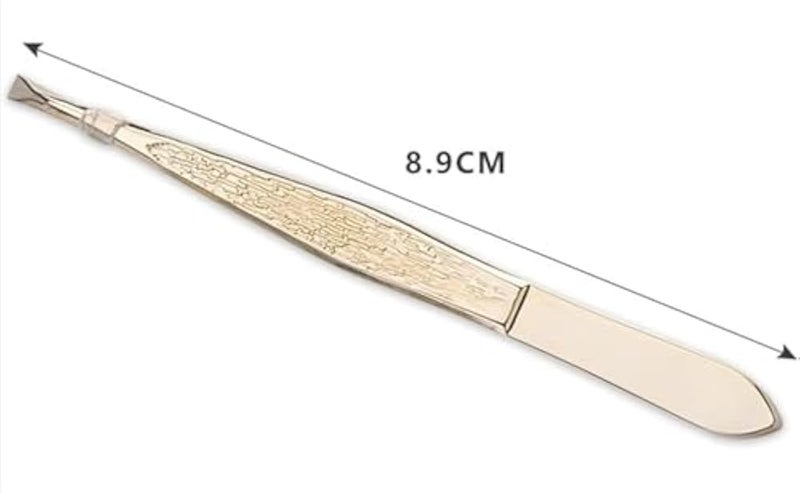 tweezer Gold -Gold Series Slant Tip Eyebrow Tweezer- High Precision Tweezers For Eyebrow Face Hair Removal - Image 2