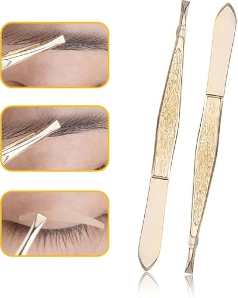 tweezer Gold -Gold Series Slant Tip Eyebrow Tweezer- High Precision Tweezers For Eyebrow Face Hair Removal - Image 3