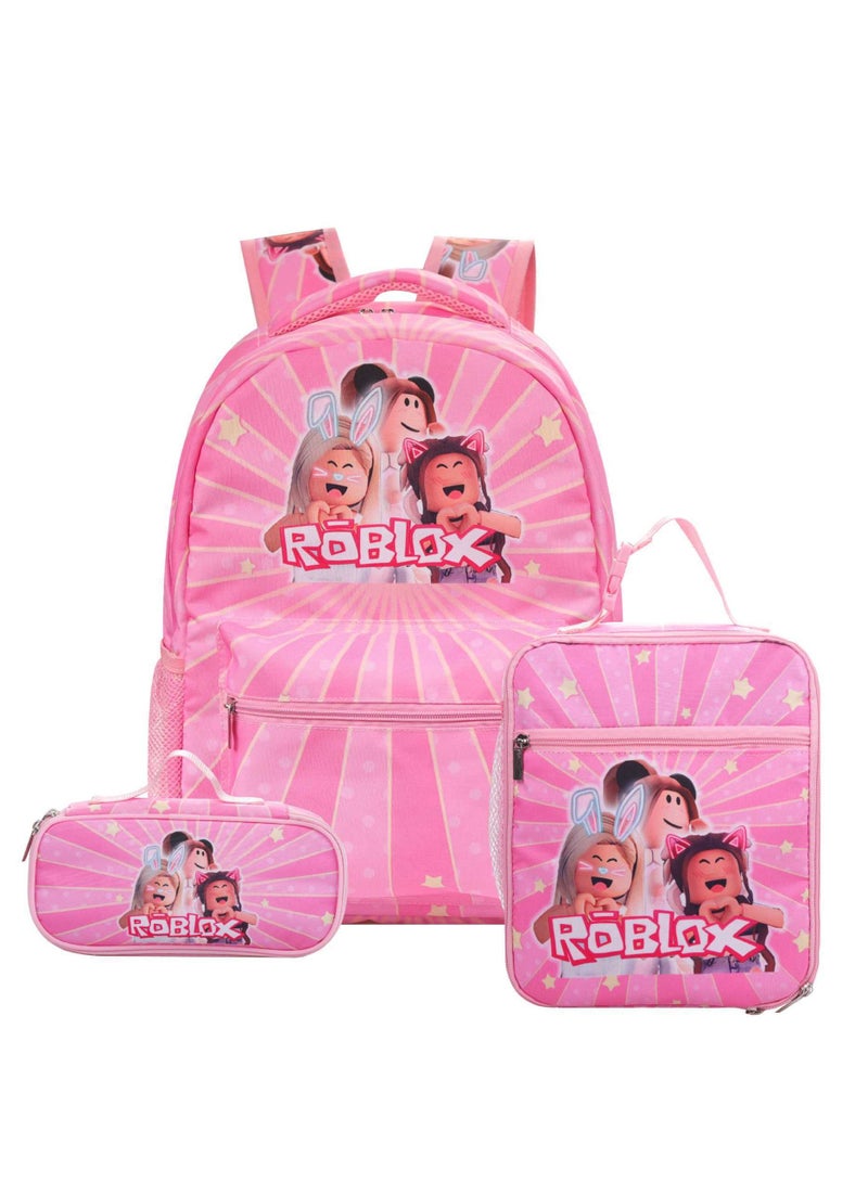 روبلوكس على ظهره مقلمة حقيبة ثلاثة قطعة دعوى الرجال والنساء الترفيه الرياضة حقيبة السفر طالب حقيبة المدرسة