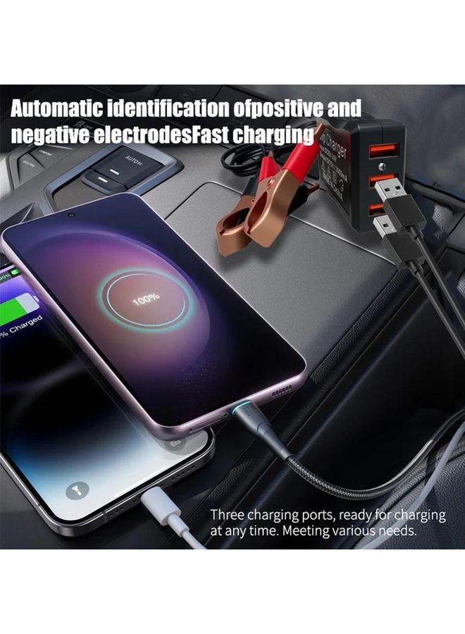 3U Clip Charger 8V 12V to 24V with 3 USB Ports Automatic Recognition for Car Motorcycle Battery Fast Charging - Image 5