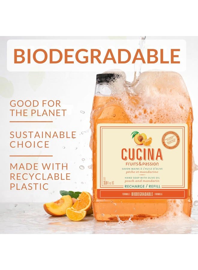 Cucina Fruits & Passion Peach Mandarin Hand Soap, 1-Litre Refill - Image 4