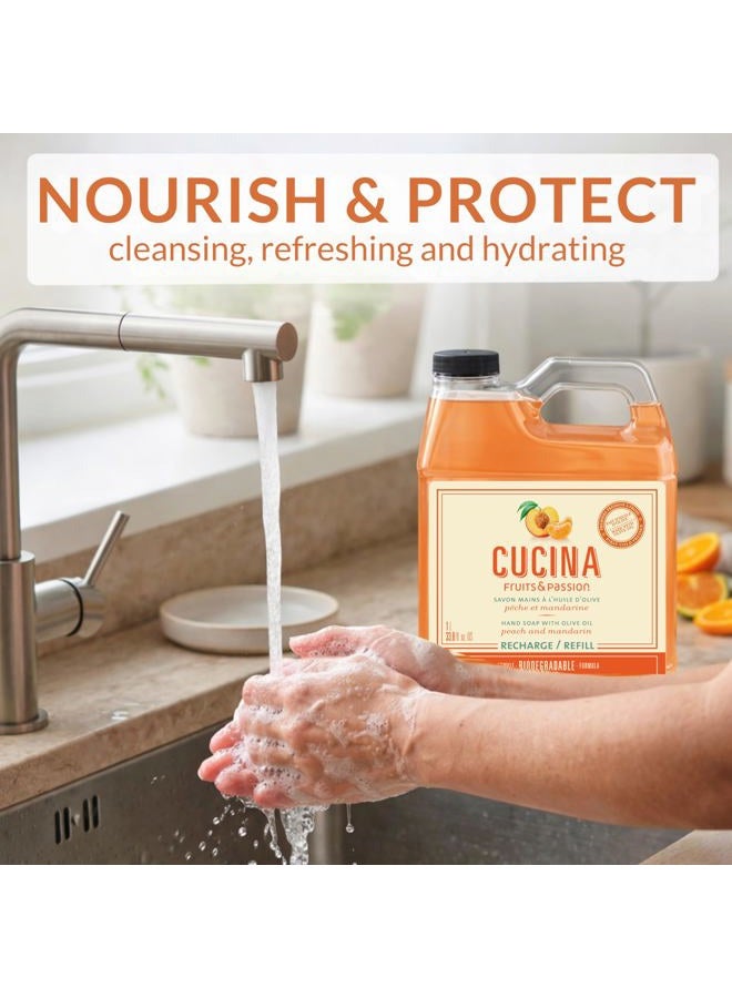 Cucina Fruits & Passion Peach Mandarin Hand Soap, 1-Litre Refill - Image 3