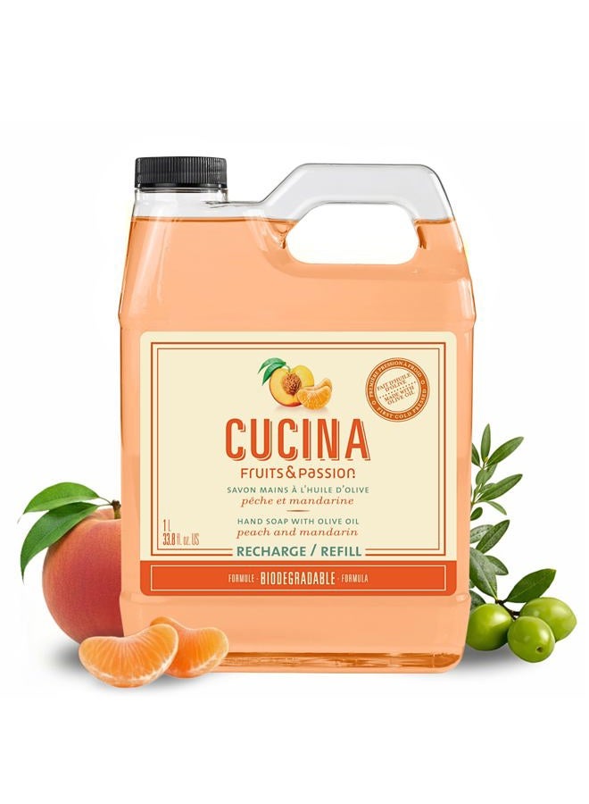 Cucina Fruits & Passion Peach Mandarin Hand Soap, 1-Litre Refill - Image 1