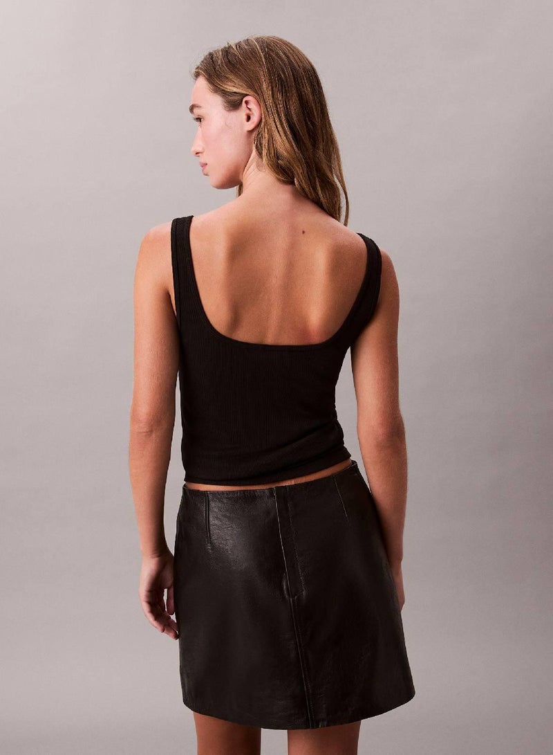 Calvin Klein Jeans Slim Ribbed Cotton Tank Top - Image 4
