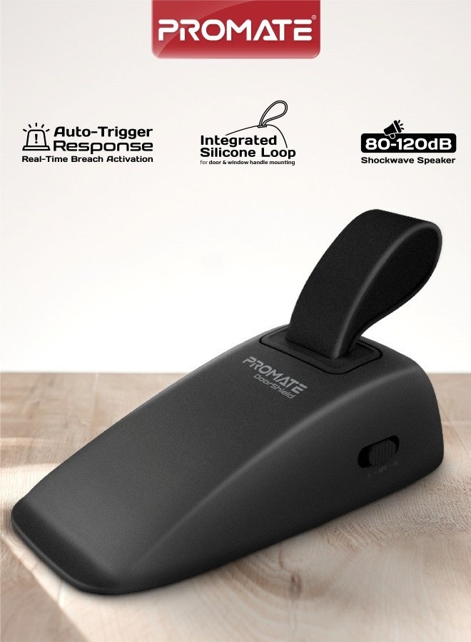 PROMATE DoorShield Portable Travel Door Alarm and Door Stopper, Dual Sensitivity Security Alert, 120dB Anti-Theft Protection, Instant Intruder Detection for Hotel Rooms, Homes and Apartments - Image 1