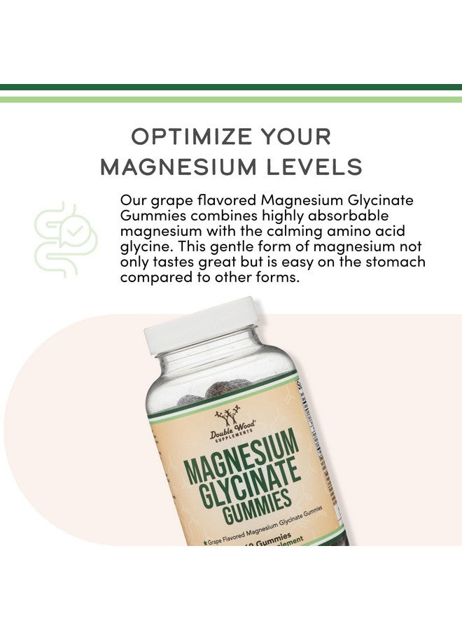 Double Wood Supplements جواهر المغنيسيوم جليسينات (400 ملغ لكل حصة، 30 يوم إمداد، بنكهة العنب) مكمل مغنيسيوم عالي الامتصاص للبالغين أو الأطفال من دابل وود سوبليمنتس - Image 4