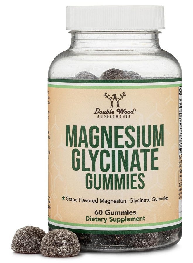 Double Wood Supplements جواهر المغنيسيوم جليسينات (400 ملغ لكل حصة، 30 يوم إمداد، بنكهة العنب) مكمل مغنيسيوم عالي الامتصاص للبالغين أو الأطفال من دابل وود سوبليمنتس - Image 1