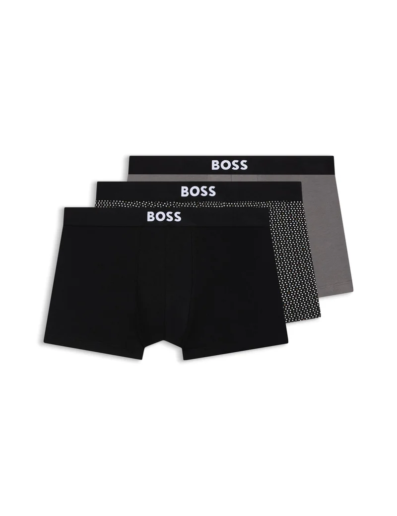 BOSS Three-pack of trunks in stretch cotton