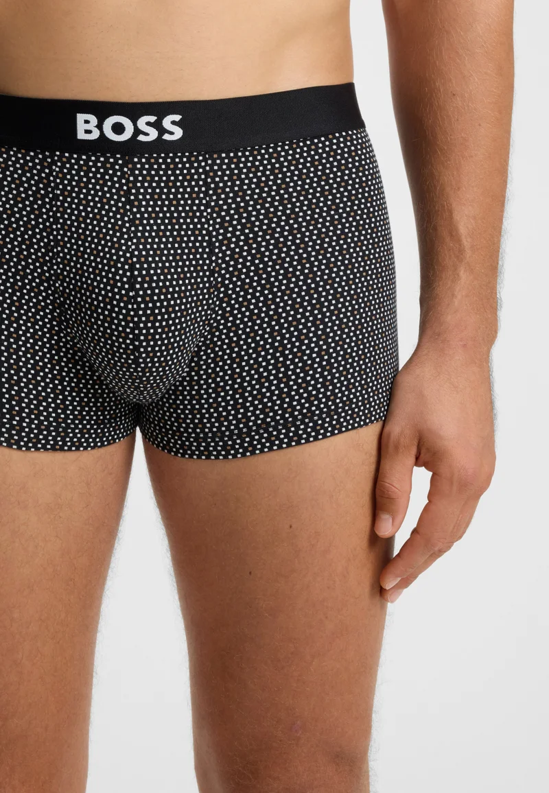 BOSS Open Beige Three-pack of stretch-cotton trunks with logos for Men | Best Price UAE