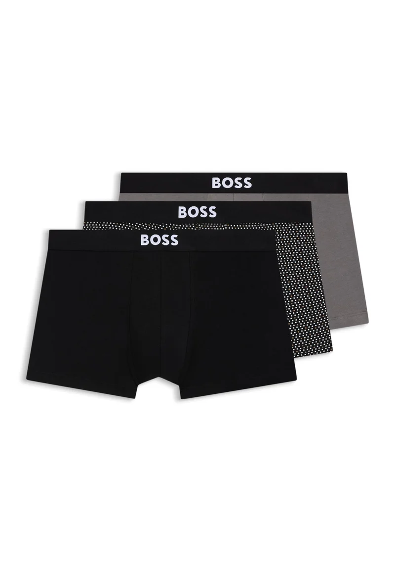 BOSS Open Beige Three-pack of stretch-cotton trunks with logos for Men | Best Price UAE