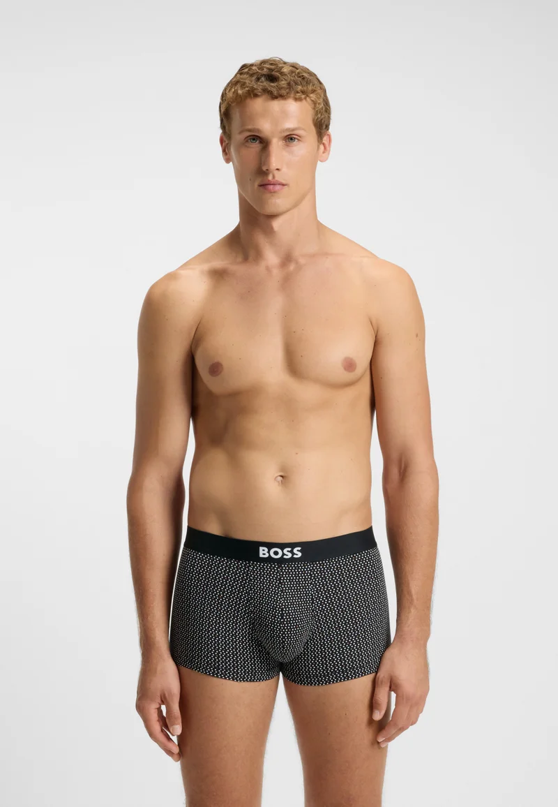 BOSS Three-pack of stretch-cotton trunks with logos
