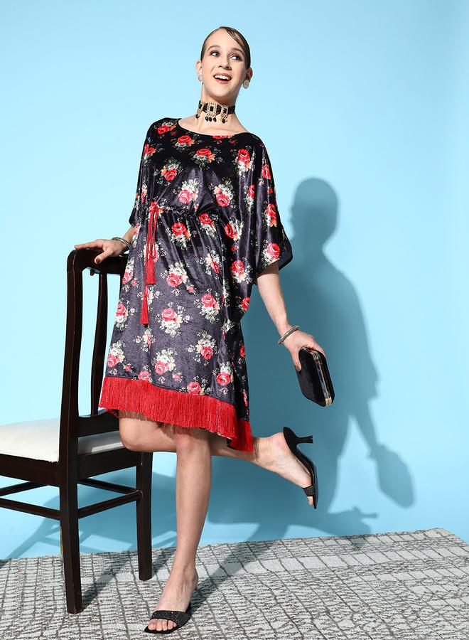 SASSAFRAS Floral Fringe Dress  - Image 1