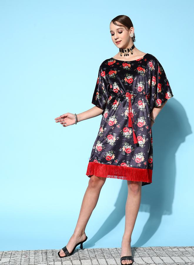 SASSAFRAS Floral Fringe Dress  - Image 3