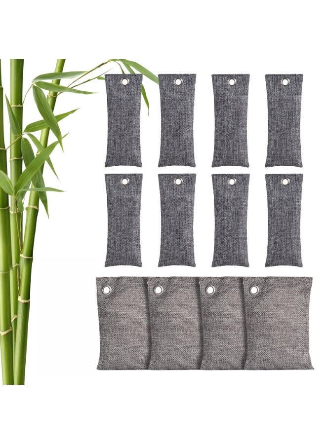 12 Pack Activated Charcoal Deodorant, Bamboo Charcoal Air Purifier Bags, Natural Car Air Freshener, Powerful Deodorant, Suitable for Home, Car, Wardrobe, Pet safe Bag-4x100g,8x75g - Image 1