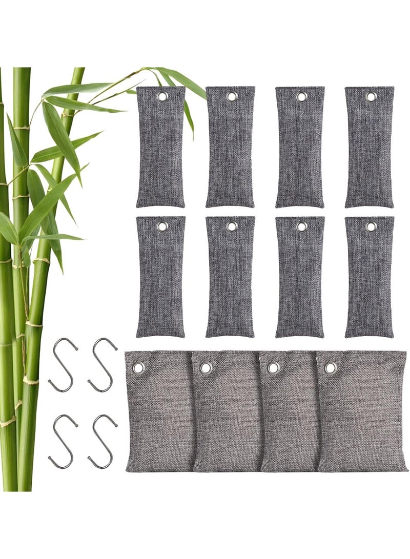 12 Pack Activated Charcoal Deodorant, Bamboo Charcoal Air Purifier Bags, Natural Car Air Freshener, Powerful Deodorant, Suitable for Home, Car, Wardrobe, Pet safe Bag-4x100g,8x75g - Image 1