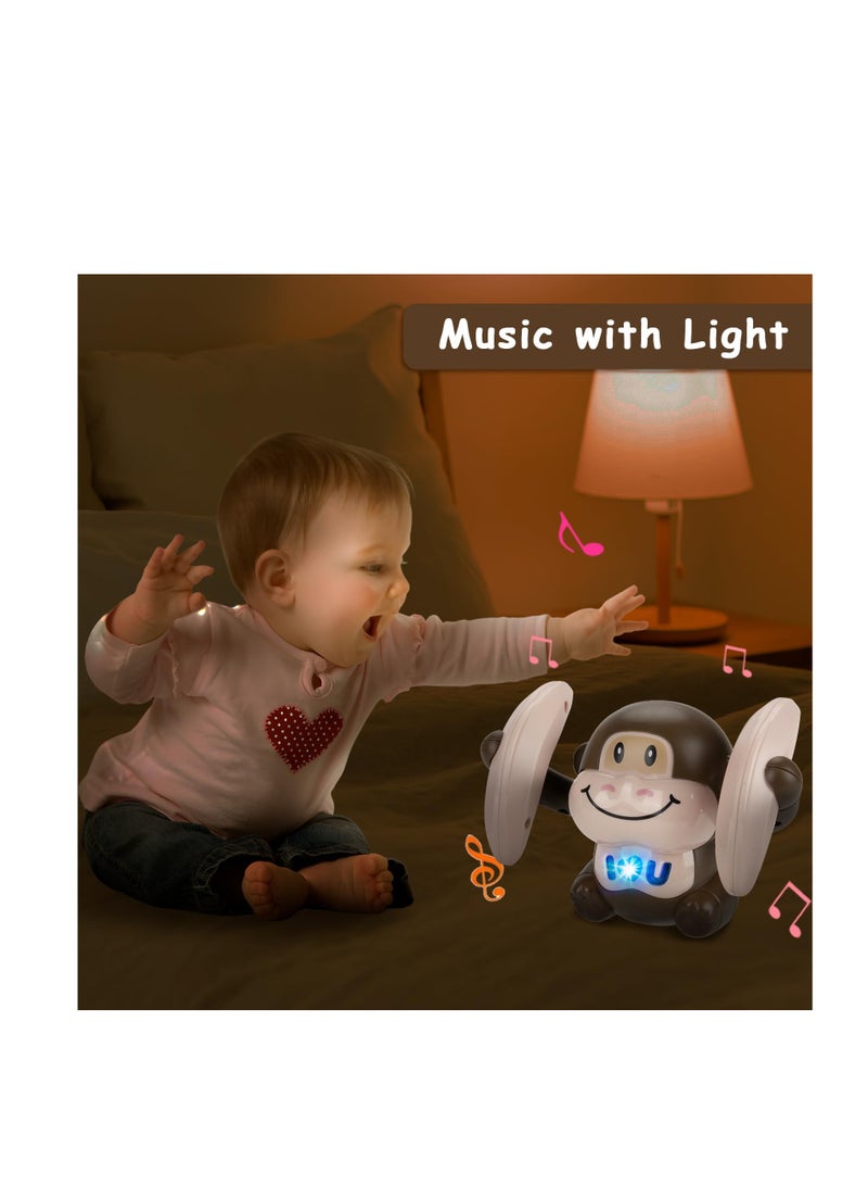 Interactive Crawling Monkey Toy for Infants 0-36 Months - Dancing, Walking, Light & Music Tummy Time Toy - Perfect Gift for Babies 0-3, 6-12, 12-18 Months and Toddlers.