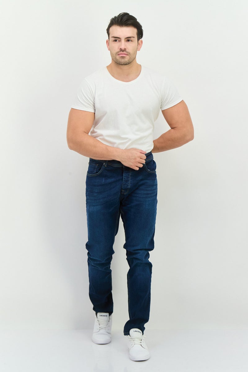 CROSSHATCH جينز دنيم مغسول للرجال بقصة عادية، أزرق - Image 4