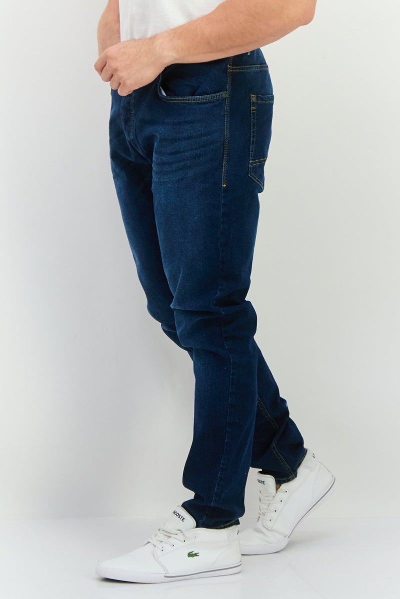 CROSSHATCH جينز دنيم مغسول للرجال بقصة عادية، أزرق - Image 2