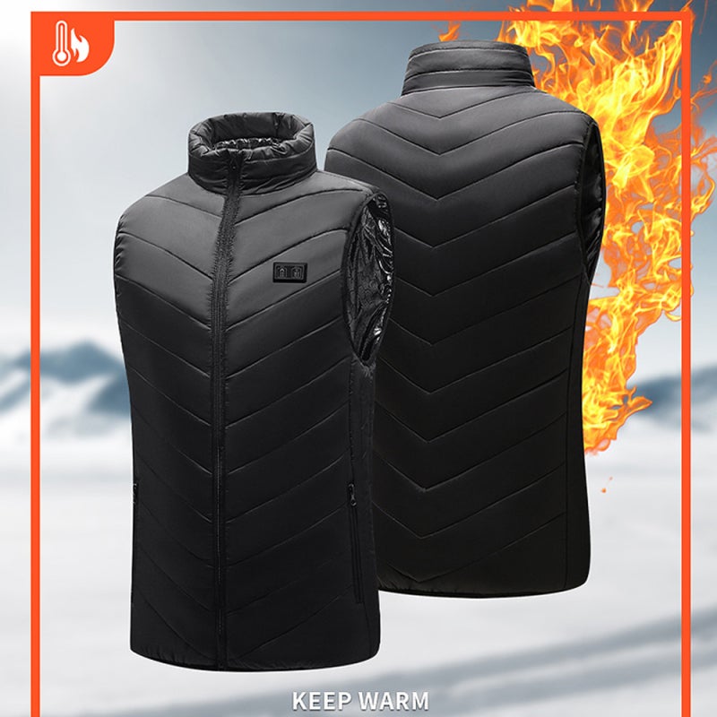 Heated Vest: 6XL Black 15-Zone Heating - 3 Heating Levels Electric Heated Vest for Men Women Winter Daily Commuting Hiking Skiing Outdoor Enthusiasts - Image 4