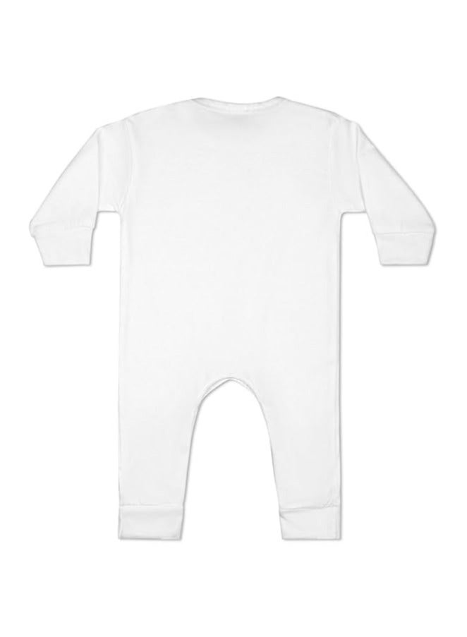 Arvesa My First Ramadan Jumpsuit White 0-3 Months Baby Boy and Girl Dress JS-804 - Image 2