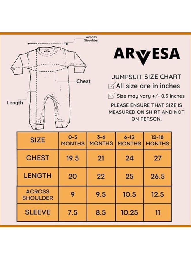 Arvesa My First Ramadan Jumpsuit White 0-3 Months Baby Boy and Girl Dress JS-804 - Image 4